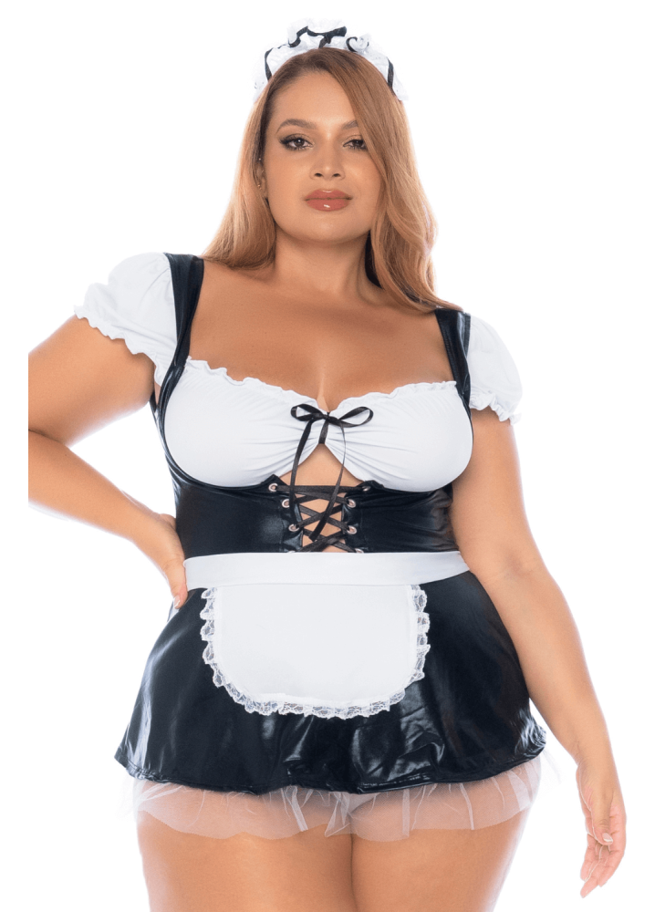 Costume sexy soubrette grande taille 3 pièces - MAL60043XASHW